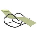vidaXL Șezlonguri de plajă cu balansoar, 2 buc, crem, oțel & textilenă vidaXL Șezlonguri de plajă cu balansoar, 2 buc, crem, oțel & textilenă