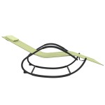 vidaXL Șezlonguri de plajă cu balansoar, 2 buc, crem, oțel & textilenă vidaXL Șezlonguri de plajă cu balansoar, 2 buc, crem, oțel & textilenă