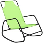 vidaXL Șezlonguri balansoare, 2 buc., verde, oțel și textilenă