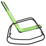 vidaXL Șezlonguri balansoare, 2 buc., verde, oțel și textilenă