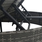 vidaXL Șezlong cu 2 locuri cu perne, gri, poliratan