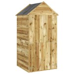 vidaXL Magazie unelte de grădină cu ușă 107x107x220 cm lemn pin tratat vidaXL Magazie unelte de grădină cu ușă 107x107x220 cm lemn pin tratat
