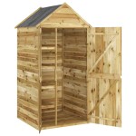 vidaXL Magazie unelte de grădină cu ușă 107x107x220 cm lemn pin tratat vidaXL Magazie unelte de grădină cu ușă 107x107x220 cm lemn pin tratat