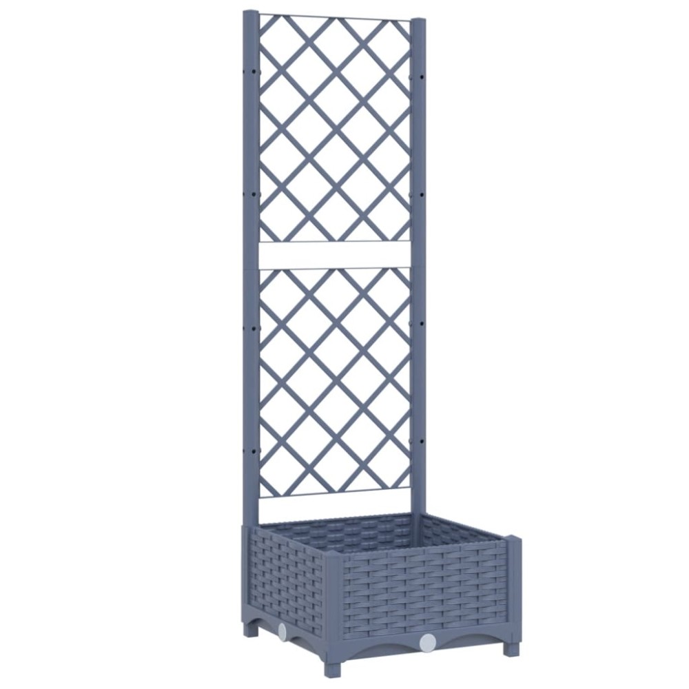 vidaXL Jardinieră de grădină cu spalier,albastru gri, 40x40x121,5 cm, PP