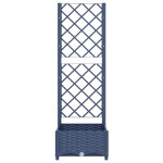 vidaXL Jardinieră de grădină cu spalier,albastru gri, 40x40x121,5 cm, PP