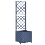 vidaXL Jardinieră de grădină cu spalier,albastru gri, 40x40x136 cm, PP