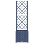 vidaXL Jardinieră de grădină cu spalier,albastru gri, 40x40x136 cm, PP