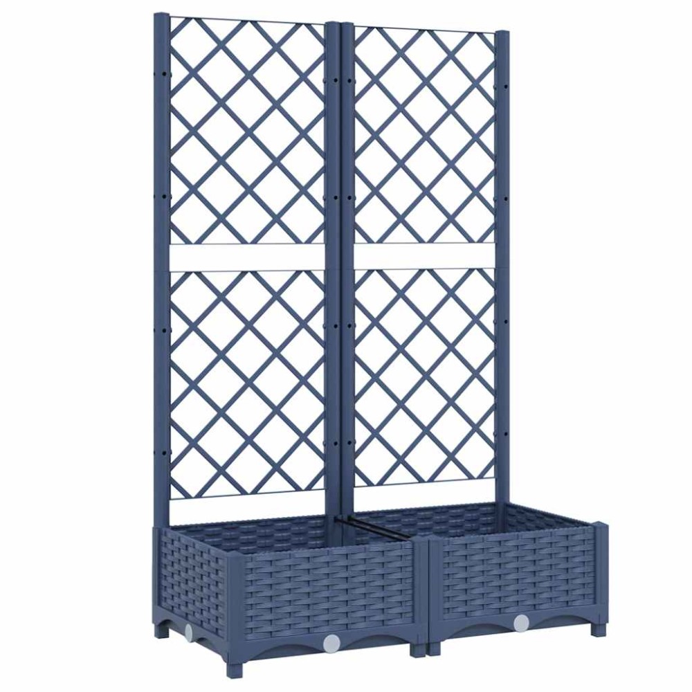 vidaXL Jardinieră de grădină cu spalier,albastru gri, 80x40x121,5 cm, PP