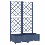 vidaXL Jardinieră de grădină cu spalier,albastru gri, 80x40x121,5 cm, PP
