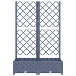 vidaXL Jardinieră de grădină cu spalier,albastru gri, 80x40x121,5 cm, PP