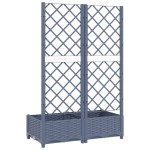 vidaXL Jardinieră de grădină cu spalier,albastru gri, 80x40x121,5 cm, PP