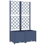 vidaXL Jardinieră de grădină cu spalier,albastru gri, 80x40x136 cm, PP
