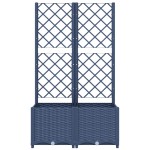 vidaXL Jardinieră de grădină cu spalier,albastru gri, 80x40x136 cm, PP