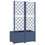 vidaXL Jardinieră de grădină cu spalier,albastru gri, 80x40x136 cm, PP