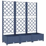 vidaXL Jardinieră de grădină cu spalier,albastru gri,120x40x121,5 cm, PP