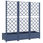 vidaXL Jardinieră de grădină cu spalier,albastru gri,120x40x121,5 cm, PP
