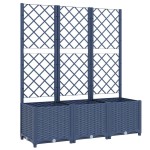 vidaXL Jardinieră de grădină cu spalier,albastru gri, 120x40x136 cm, PP