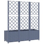 vidaXL Jardinieră de grădină cu spalier,albastru gri, 120x40x136 cm, PP