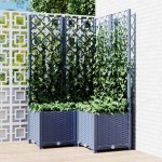 vidaXL Jardinieră de grădină cu spalier,albastru gri, 80x80x136 cm, PP