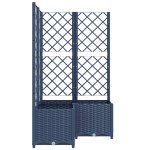 vidaXL Jardinieră de grădină cu spalier,albastru gri, 80x80x136 cm, PP