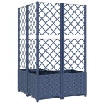 vidaXL Jardinieră de grădină cu spalier,albastru gri, 80x80x136 cm, PP