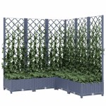 vidaXL Jardinieră de grădină cu spalier,albastru gri,120x120x121,5cm, PP