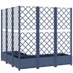 vidaXL Jardinieră de grădină cu spalier,albastru gri,120x120x121,5cm, PP