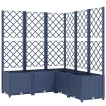 vidaXL Jardinieră de grădină cu spalier,albastru gri, 120x120x136 cm, PP vidaXL Jardinieră de grădină cu spalier,albastru gri, 120x120x136 cm, PP