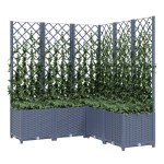 vidaXL Jardinieră de grădină cu spalier,albastru gri, 120x120x136 cm, PP vidaXL Jardinieră de grădină cu spalier,albastru gri, 120x120x136 cm, PP