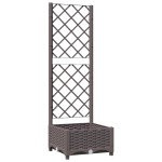 vidaXL Jardinieră de grădină cu spalier maro, 40x40x121,5 cm, PP vidaXL Jardinieră de grădină cu spalier maro, 40x40x121,5 cm, PP