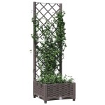 vidaXL Jardinieră de grădină cu spalier maro, 40x40x121,5 cm, PP vidaXL Jardinieră de grădină cu spalier maro, 40x40x121,5 cm, PP