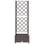 vidaXL Jardinieră de grădină cu spalier maro, 40x40x121,5 cm, PP vidaXL Jardinieră de grădină cu spalier maro, 40x40x121,5 cm, PP