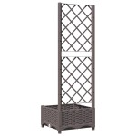 vidaXL Jardinieră de grădină cu spalier maro, 40x40x121,5 cm, PP vidaXL Jardinieră de grădină cu spalier maro, 40x40x121,5 cm, PP