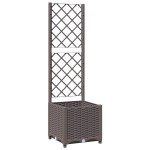 vidaXL Jardinieră de grădină cu spalier maro, 40x40x136 cm, PP vidaXL Jardinieră de grădină cu spalier maro, 40x40x136 cm, PP