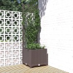 vidaXL Jardinieră de grădină cu spalier maro, 40x40x136 cm, PP vidaXL Jardinieră de grădină cu spalier maro, 40x40x136 cm, PP