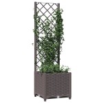 vidaXL Jardinieră de grădină cu spalier maro, 40x40x136 cm, PP vidaXL Jardinieră de grădină cu spalier maro, 40x40x136 cm, PP