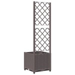 vidaXL Jardinieră de grădină cu spalier maro, 40x40x136 cm, PP vidaXL Jardinieră de grădină cu spalier maro, 40x40x136 cm, PP