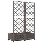 vidaXL Jardinieră de grădină cu spalier maro, 80x40x121,5 cm, PP