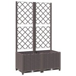 vidaXL Jardinieră de grădină cu spalier maro, 80x40x136 cm, PP vidaXL Jardinieră de grădină cu spalier maro, 80x40x136 cm, PP