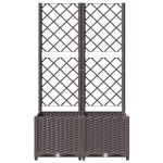 vidaXL Jardinieră de grădină cu spalier maro, 80x40x136 cm, PP vidaXL Jardinieră de grădină cu spalier maro, 80x40x136 cm, PP