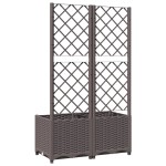 vidaXL Jardinieră de grădină cu spalier maro, 80x40x136 cm, PP vidaXL Jardinieră de grădină cu spalier maro, 80x40x136 cm, PP
