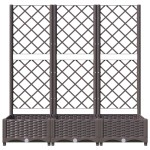 vidaXL Jardinieră de grădină cu spalier, maro, 120x40x121,5 cm, PP