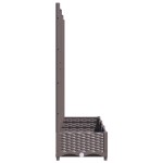 vidaXL Jardinieră de grădină cu spalier, maro, 120x40x121,5 cm, PP