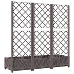 vidaXL Jardinieră de grădină cu spalier, maro, 120x40x121,5 cm, PP
