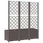 vidaXL Jardinieră de grădină cu spalier, maro, 120x40x136 cm, PP