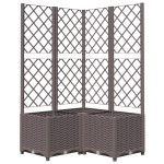 vidaXL Jardinieră de grădină cu spalier maro, 80x80x136 cm, PP vidaXL Jardinieră de grădină cu spalier maro, 80x80x136 cm, PP
