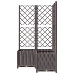 vidaXL Jardinieră de grădină cu spalier maro, 80x80x136 cm, PP vidaXL Jardinieră de grădină cu spalier maro, 80x80x136 cm, PP