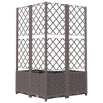 vidaXL Jardinieră de grădină cu spalier maro, 80x80x136 cm, PP vidaXL Jardinieră de grădină cu spalier maro, 80x80x136 cm, PP