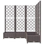 vidaXL Jardinieră de grădină cu spalier, maro, 120x120x121,5 cm, PP
