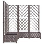 vidaXL Jardinieră de grădină cu spalier, maro, 120x120x121,5 cm, PP